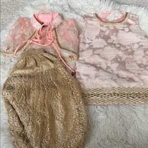 Pink and Gold girls Indian suit